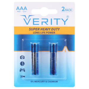 باتری دوتایی نیم قلمی Verity Super Heavy Duty R03 R6P 1.5V AAA